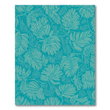 ODIKA Washable Teal Tropical Leaf Area Rug - Non-Slip & Low Pile Botanical Rug