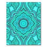 Blue and Teal Geometric Modern Teal Mandala Geometric Area Rug