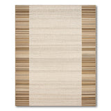 Beige Striped Border Geometric Area Rug