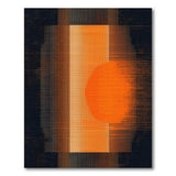 Modern Orange Sun Disc Striped Geometric Area Rug