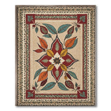 Vibrant Leaf Medallion Heritage Tribal Rug