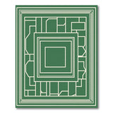 Green Geometric Nested Frame Area Rug