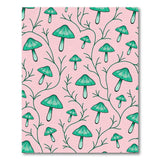 Charming Teal Mushroom on Pink Area Rug