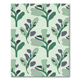 Abstract Mint Green Foliage Area Rug