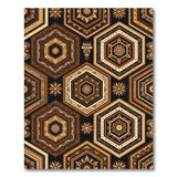 Tribal Hexagon Geometric Area Rug in Brown Tan