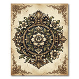 Vintage Ornate Peony Medallion Rug