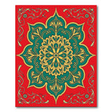 Crimson Red Persian Mandala Area Rug