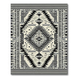 Black White Zigzag Diamond Southwestern Rug