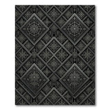 Ornate Grey Diamond Floral Lattice Rug