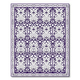 Ornate Purple Fleur-de-Lis Persian Area Rug