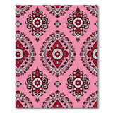 Pink Ornate Floral Damask Area Rug