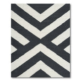 Bold Black White Geometric Chevron Area Rug