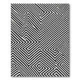 Geometric Modern Stripe Bold Black White Geometric Stripe Rug