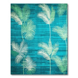 Coastal Beach Blue and Teal Palm Leaf Coastal Area Rug