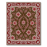 Ornate Red Floral Vintage Area Rug