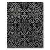 Elegant Black Quatrefoil Medallion Area Rug