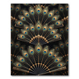 Ornate Peacock Feather Fan Area Rug