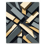 Modern Stacked Geometric Blocks Area Rug
