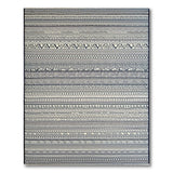 Grey Geometric Tribal Striped Rug