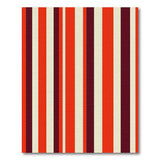 Bold Orange Maroon Cream Striped Area Rug