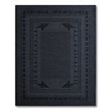 Intricate Framed Geometric Black White Area Rug