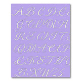 Elegant Purple Cursive Alphabet Area Rug