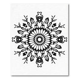 Floral Vintage Intricate Black White Floral Mandala Area Rug