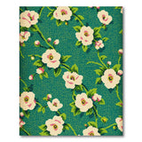 Emerald Green White Camellia Floral Vintage Rug