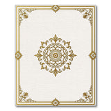 Golden Ornate Medallion Area Rug
