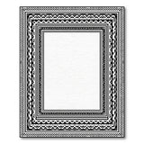 Black and White Intricate Black White Geometric Border Rug