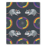 Gray Rats Rainbow Wheels Area Rug