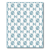 Teal Floral Motif Area Rug