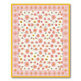 Vintage Pink Daisy Floral Area Rug