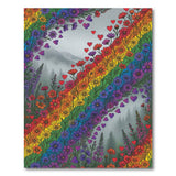 Rainbow Floral Hearts Area Rug