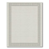 Grey Checkered Border Area Rug