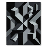 Abstract Geometric Modern Abstract Geometric Black White Area Rug
