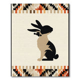 Southwestern Black Rabbit Silhouette Area Rug