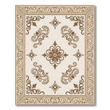 Ornate Beige Floral Medallion Rug