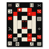 Red Dice Geometric Area Rug