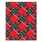 Bold Red Black Geometric Diamond Area Rug