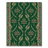 Emerald Green Gold Leaf Berry Persian Area Rug