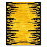 Bold Yellow Black Geometric Abstract Area Rug