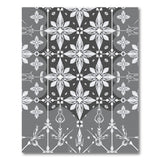 Elegant Black White Snowflake Floral Rug