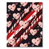 Pink Hearts Arrows Candy Cane Stripe Rug