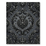 Royal Crown Baroque Grey Area Rug