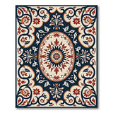 Multi-color and Patterns Navy Persian Medallion Area Rug
