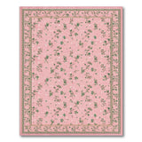 Blush Pink Greenery Floral Vintage Area Rug