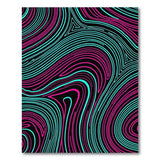Neon Pink Teal Wave Abstract Area Rug
