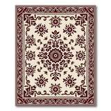 Vintage Sunflower Floral Cream Maroon Rug