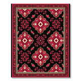 Red Traditional Persian Red Floral Medallion Persian Area Rug